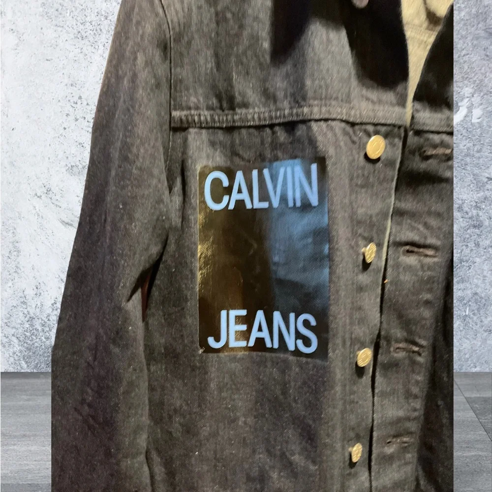 ** Calvin Klein UNISEX Indigo Blue Denim Jean Jacket - Picture 5 of 7